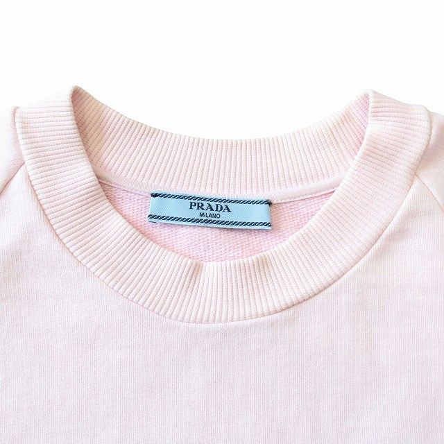 美品 19SS プラダ PRADA トライアングルロゴ オーバーサイズ スウェット シャツ トレーナー カットソー 半袖 三角ロゴ 135678 サイズXS 美品 19SS プラダ PRADA トライアングルロゴ オーバーサイズ
