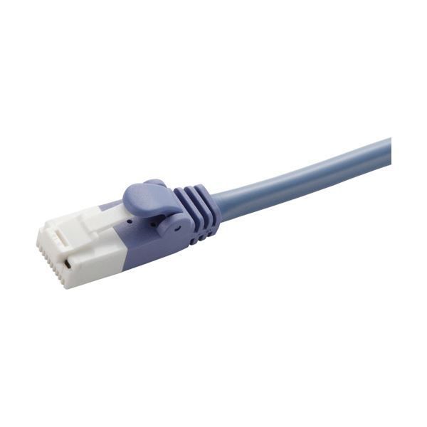 (まとめ) エレコム 爪折れ防止クロスケーブル(Cat5E対応) ブルー 2.0
