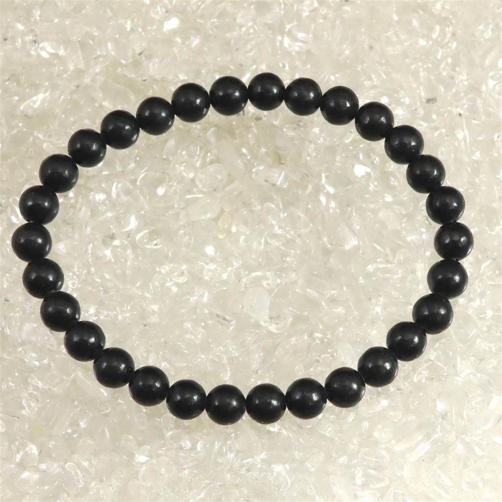 H&E社 ブラック アゼツライト（AZOZEO) 6mm玉ブレスレット 証明書付