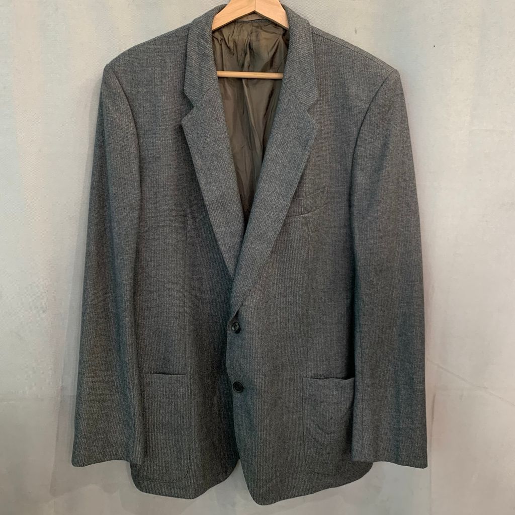 ヒューゴ ボス HUGO BOSS テーラード ウール ジャケット グレー 56 サイズ No.I380