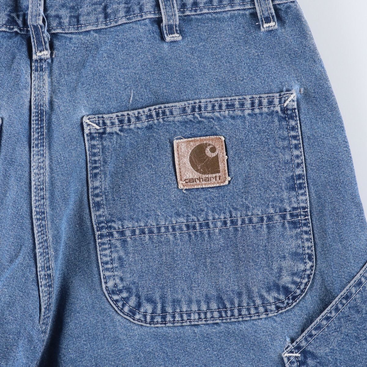90s usa製 Carhartt デニムペインターショーツ 古着バギー w36 古着 90年代 カーハート Carhartt デニムペインターショーツ
