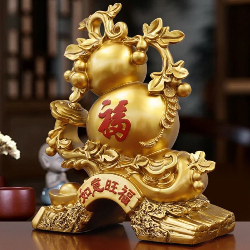 瓢箪 ひょうたん 置物 オブジェ 黄金 ゴールド 財運 金運 運気 風水