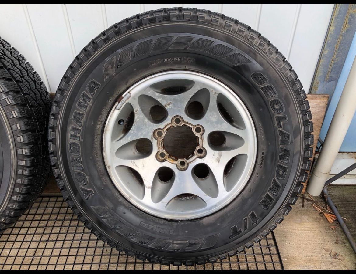 三菱 パジェロ 純正 265/70R16 7J＋10 ホイール　タイヤ　 4本 パジェロ純正ホイール 265/70-16 スタッドレスタイヤ 4本セット