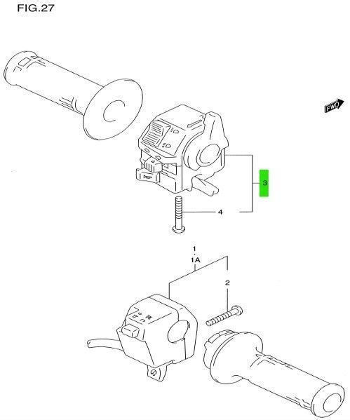 スズキ DR650SE ハンドルスイッチ 右 HANDLE SWITCH 37200-32E31 1996-2017 2019 SUZUKI純正 Genuine JDM ♥ メーカー純正品
