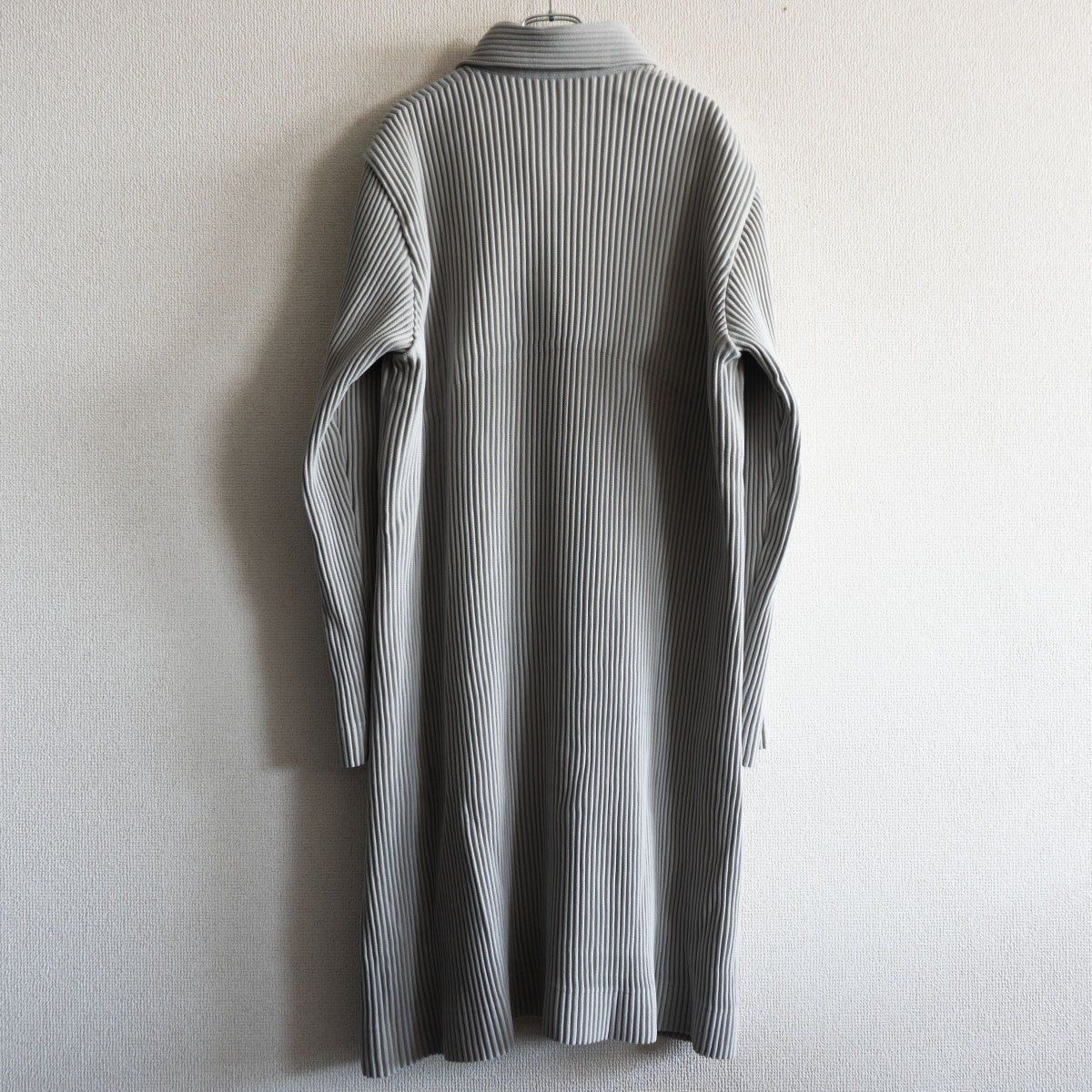 オムプリッセ 地厚 プリーツコート 美品】 HOMME PLISSE ISSEY MIYAKE【プリーツ コート】4 グレー