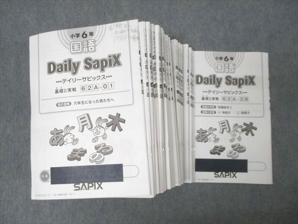 SAPIX 小学6年 国語 デイリーサピックス 基礎と実戦 62A-01～38 計38