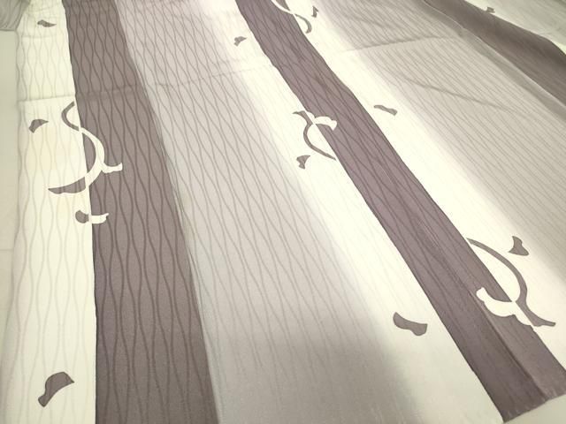 平和屋着物▽上質な小紋 単衣 銀杏間道 暈し染め 正絹