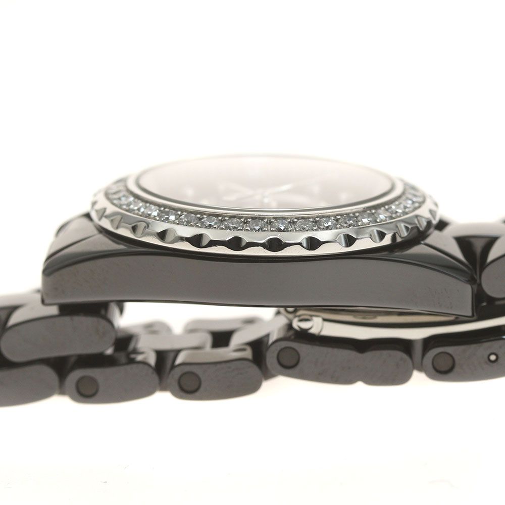 シャネル CHANEL H2571 J12 ダイヤベゼル 8P クォーツ レディース 良品 保証書付き_871904 CHANEL - シャネル CHANEL H2571 J12 ダイヤベゼル 8P クォーツ