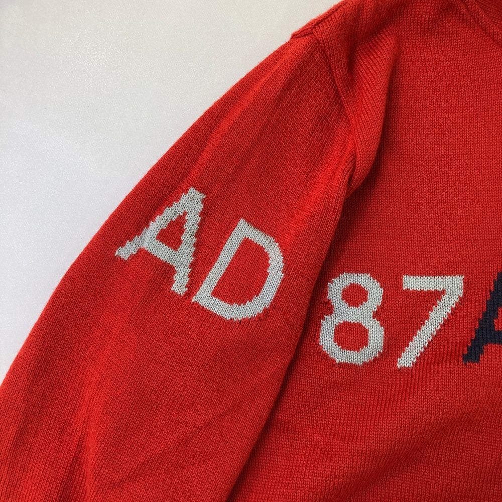 アダバッド　赤 ストライプ フード付き セーター 38 アダバッド 赤 ストライプ フード付き セーター 38 アダバッド