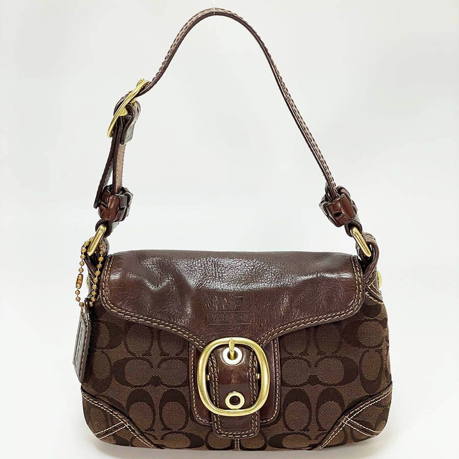 AB】COACH コーチ ブリーカーシグネチャースモールフラップホーボー 