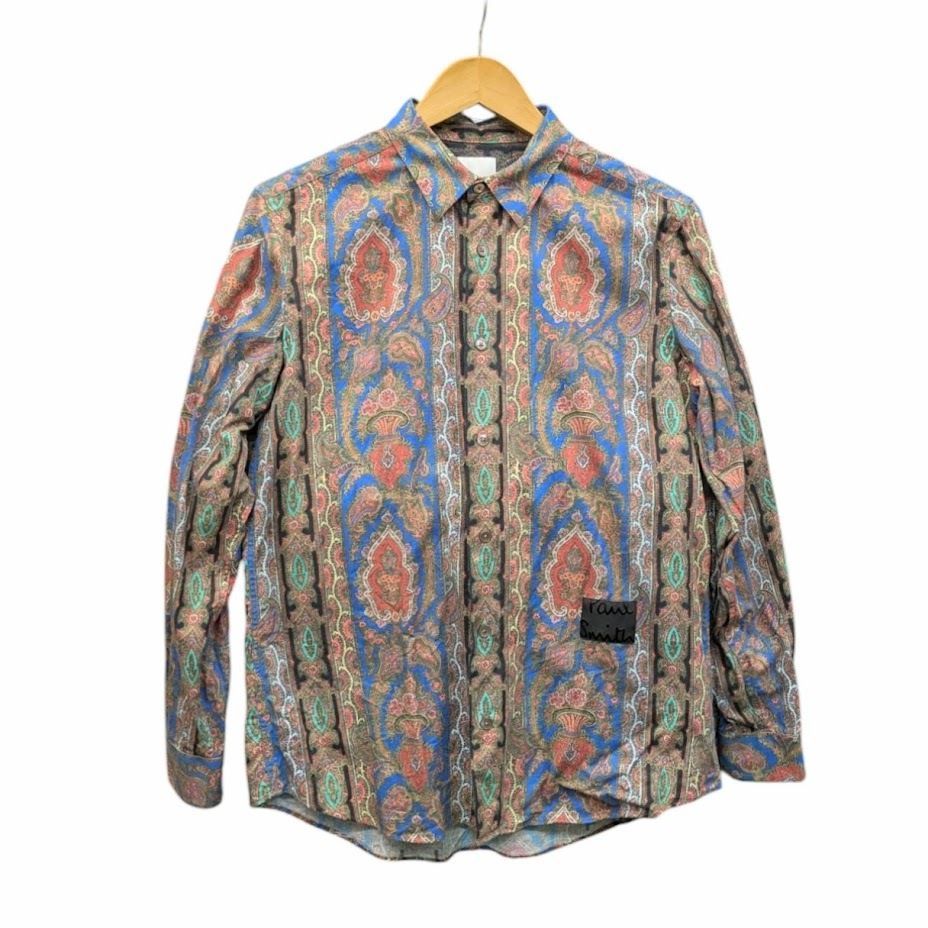 PAUL SMITH ペイズリー柄ウエスタンシャツ　ポールスミス　アーカイブ ポールスミス ブラック ワイシャツ ペイズリー柄 Paul Smith