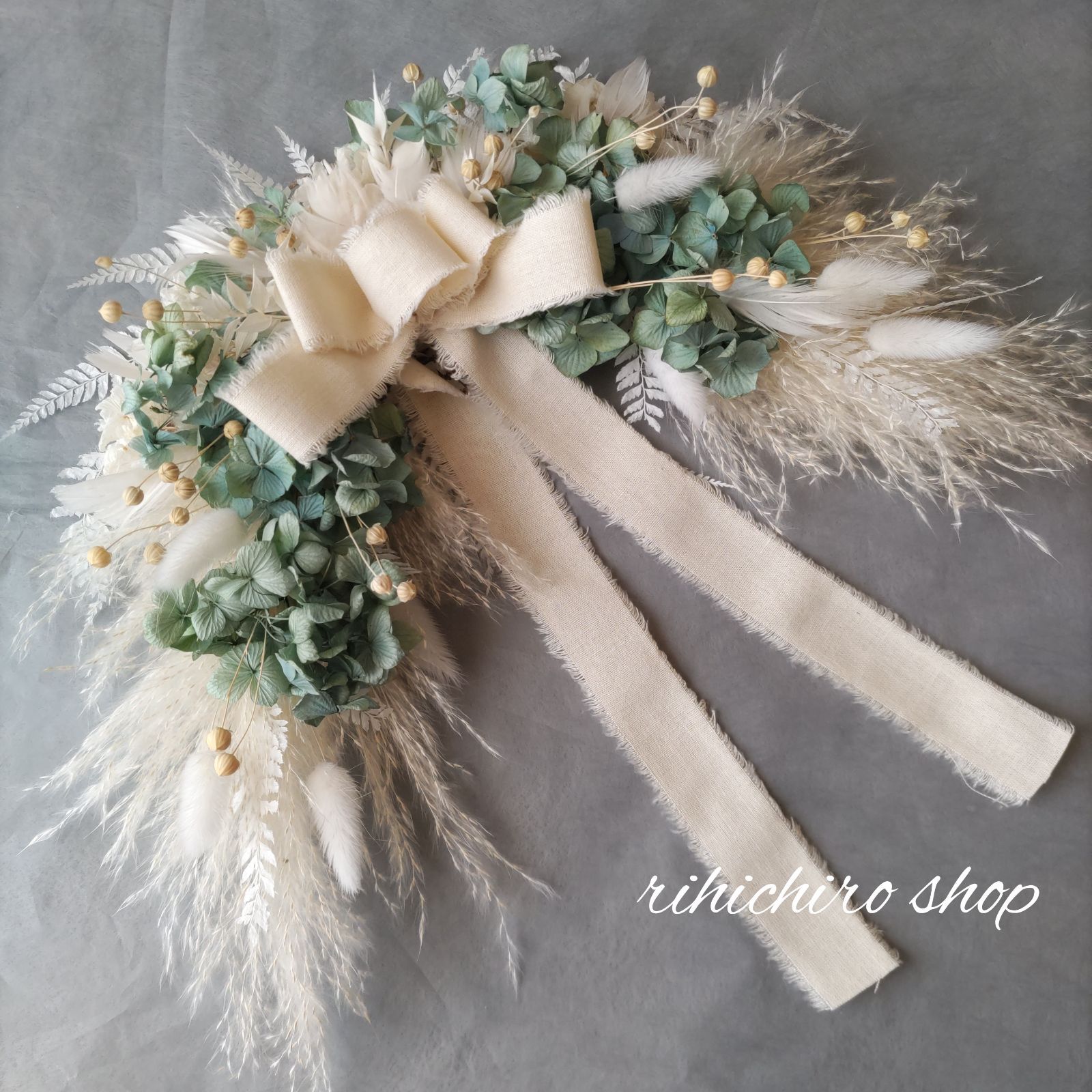 横長スワッグ　パンパスグラス系　バースデー　インテリア　男前　ドライフラワー 横長スワッグ パンパスグラス系 バースデー インテリア 男前 ドライ