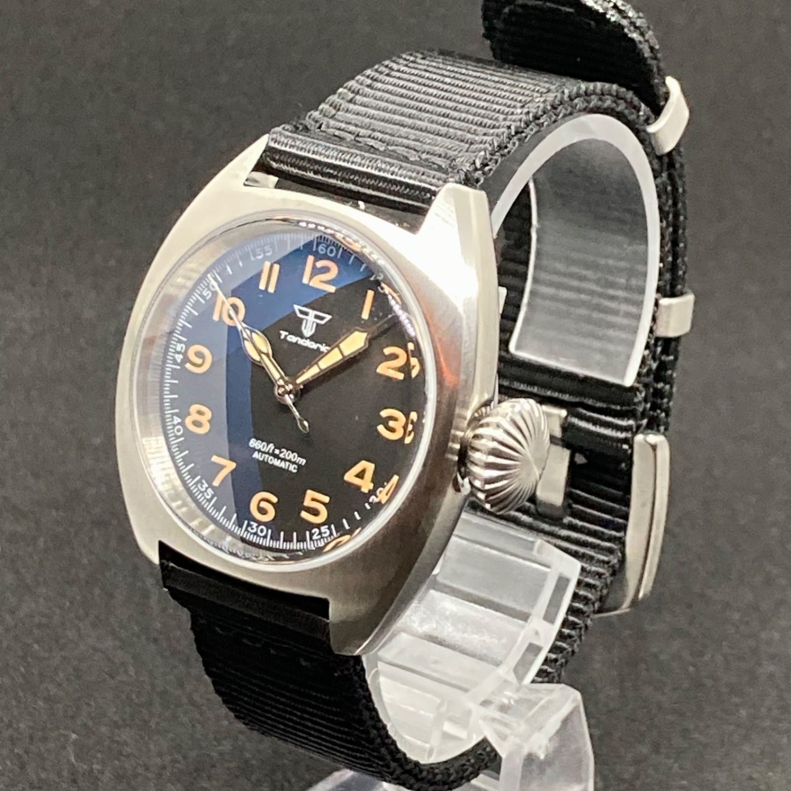 新品】Tandorio W10 トノー型 ミリタリーウォッチ NH35A 搭載