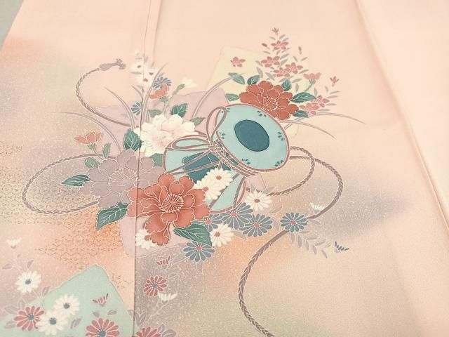 平和屋着物□訪問着 刺繍 飾花文 暈し染め 金糸 正絹 逸品