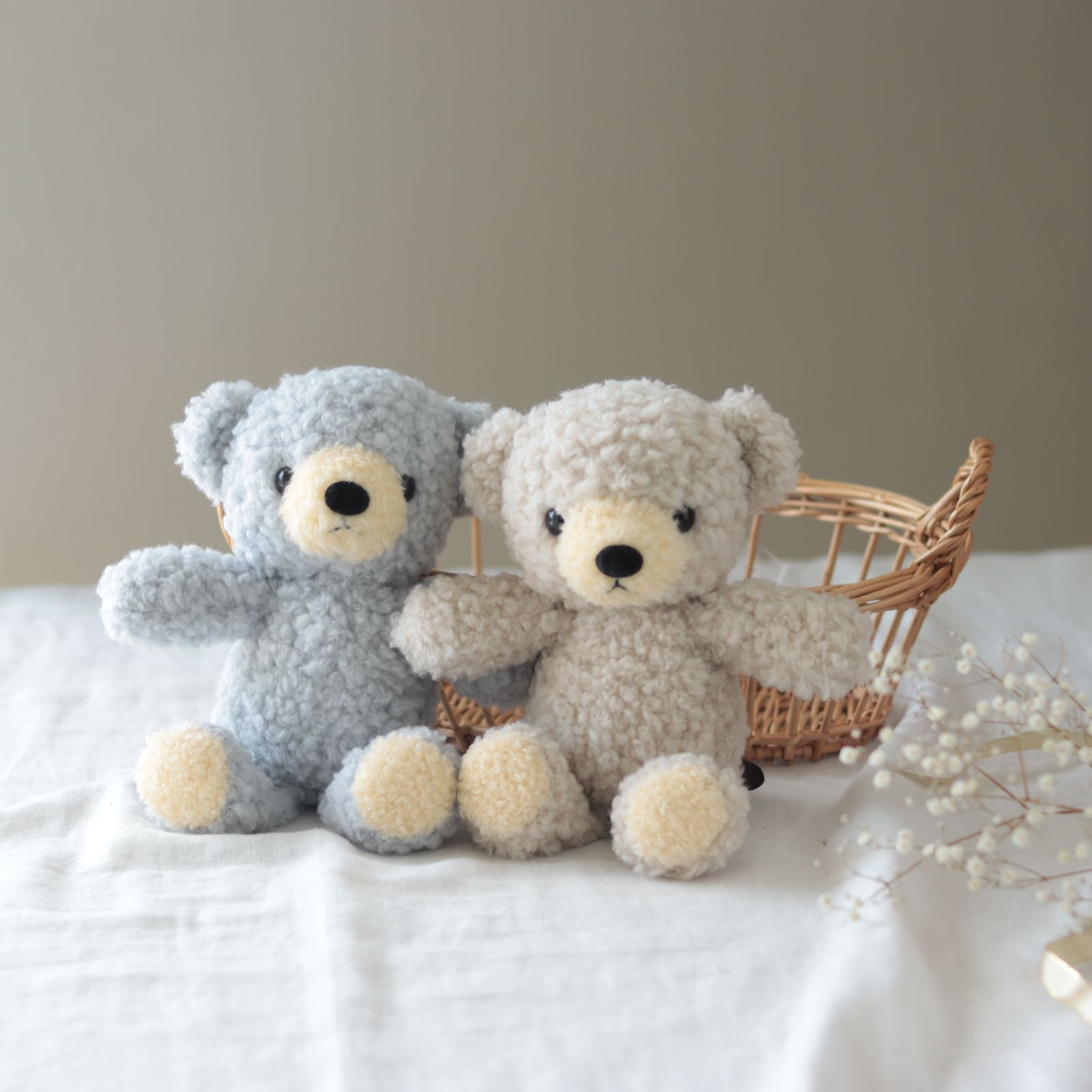 ミルクティー】日本製 くまのぬいぐるみ クマのフカフカ Sサイズ