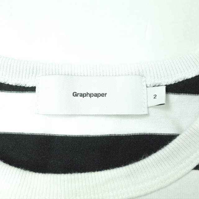 Graphpaper グラフペーパー 日本製 ORIGINAL BORDER L/S TEE オリジナルボーダーロングスリーブTシャツ GM181-70060B 2 WHITE/BLACK 長袖 トップス【Graphpaper】
