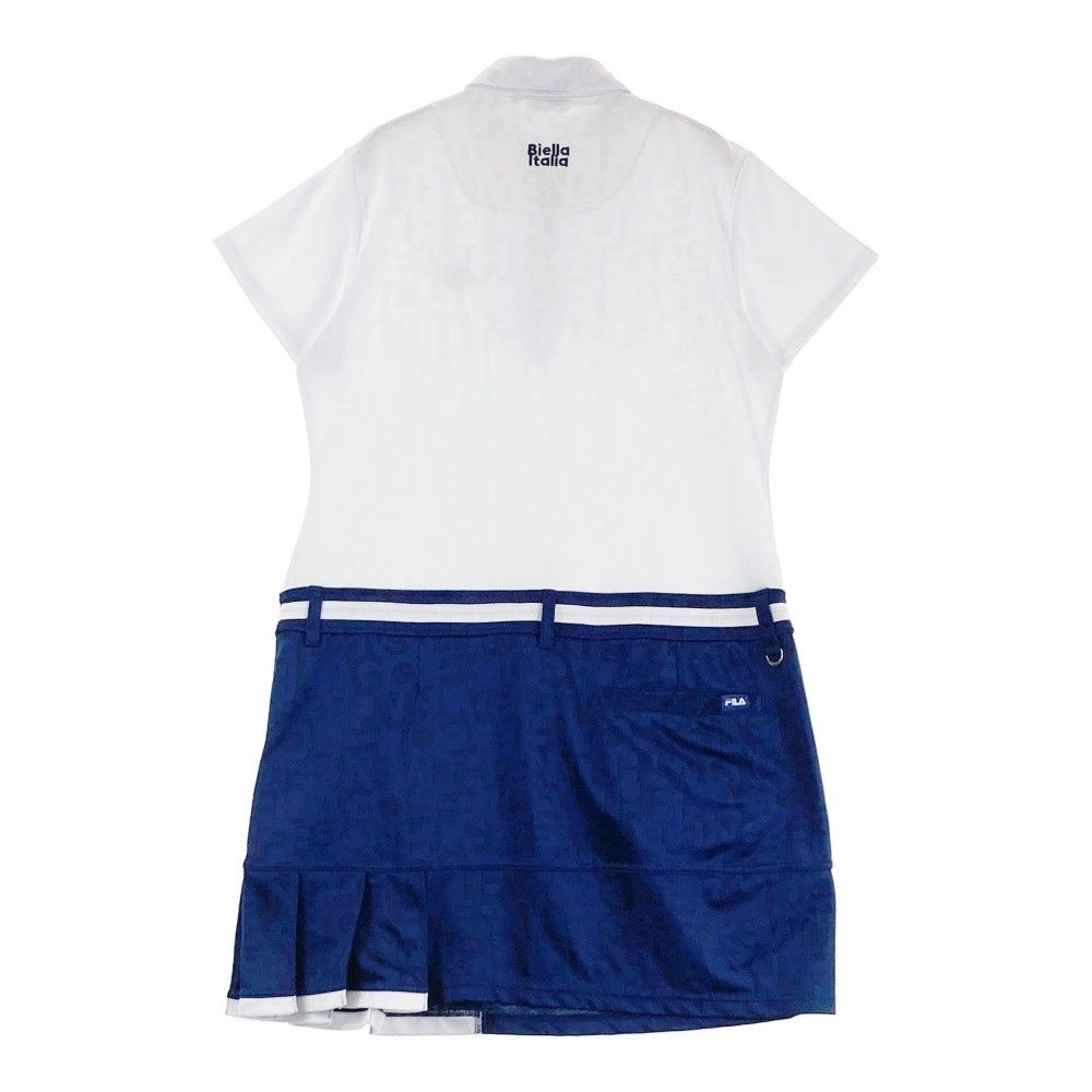 サイズ：L FILA GOLF フィラゴルフ 半袖ワンピース 総柄 ホワイト系