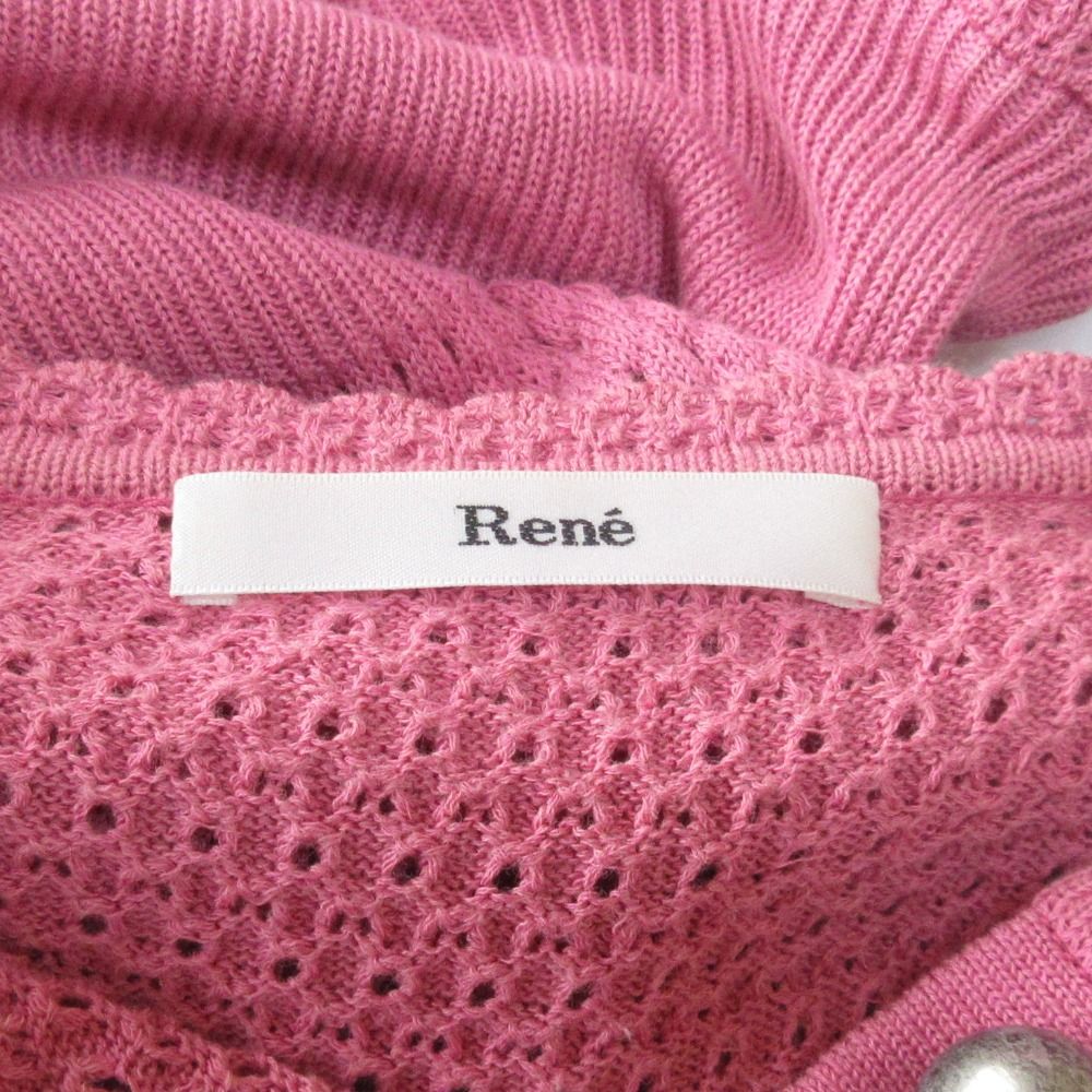美品 Rene ルネ ノースリーブワンピース カーディガン アンサンブルニット サイズ34 ピンク レディース 古着 中古 美品 Rene ルネ ノースリーブワンピース カーディガン