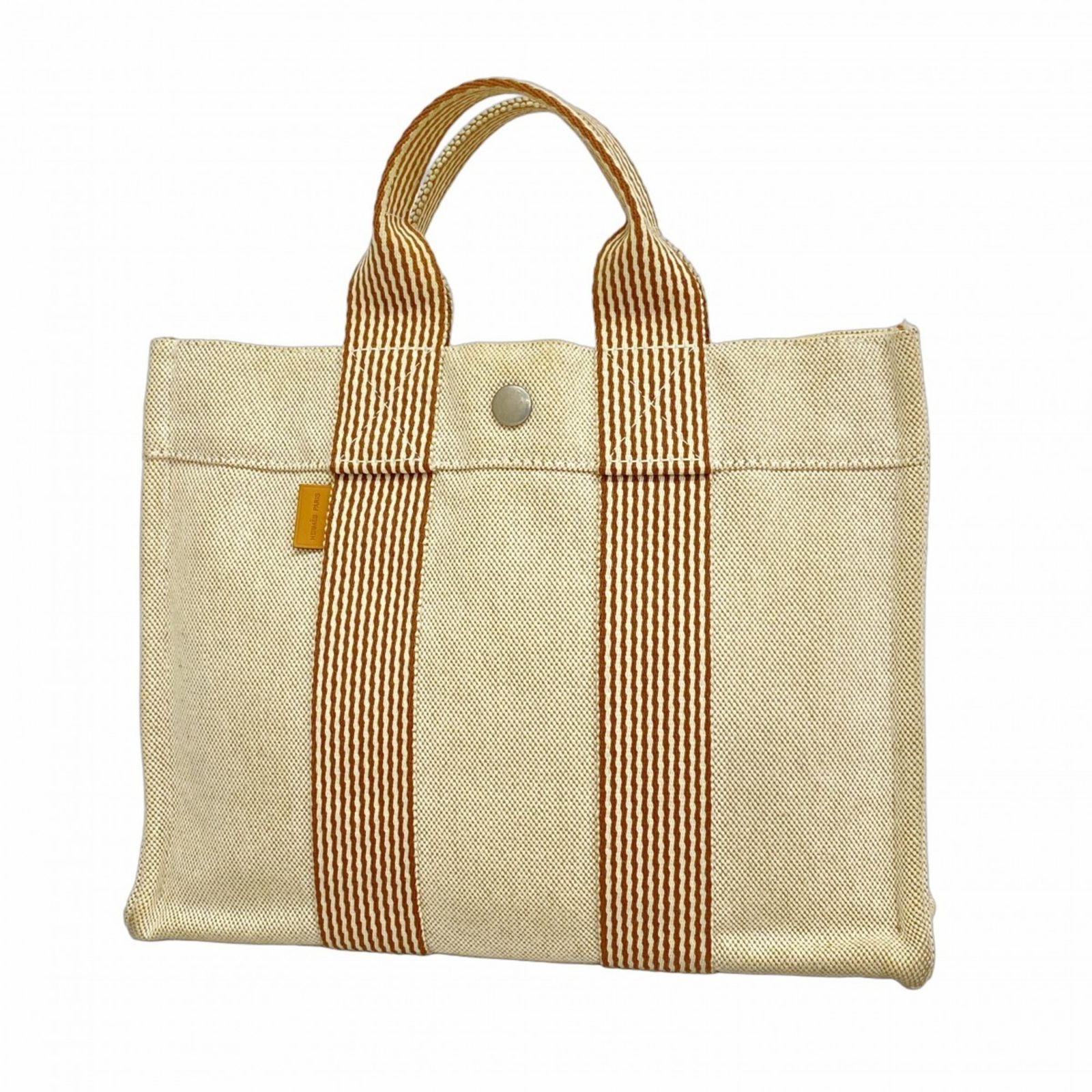 エルメス Hermes エルメス トートバッグ ニューフールトゥPM キャンバス ベージュ レディース
