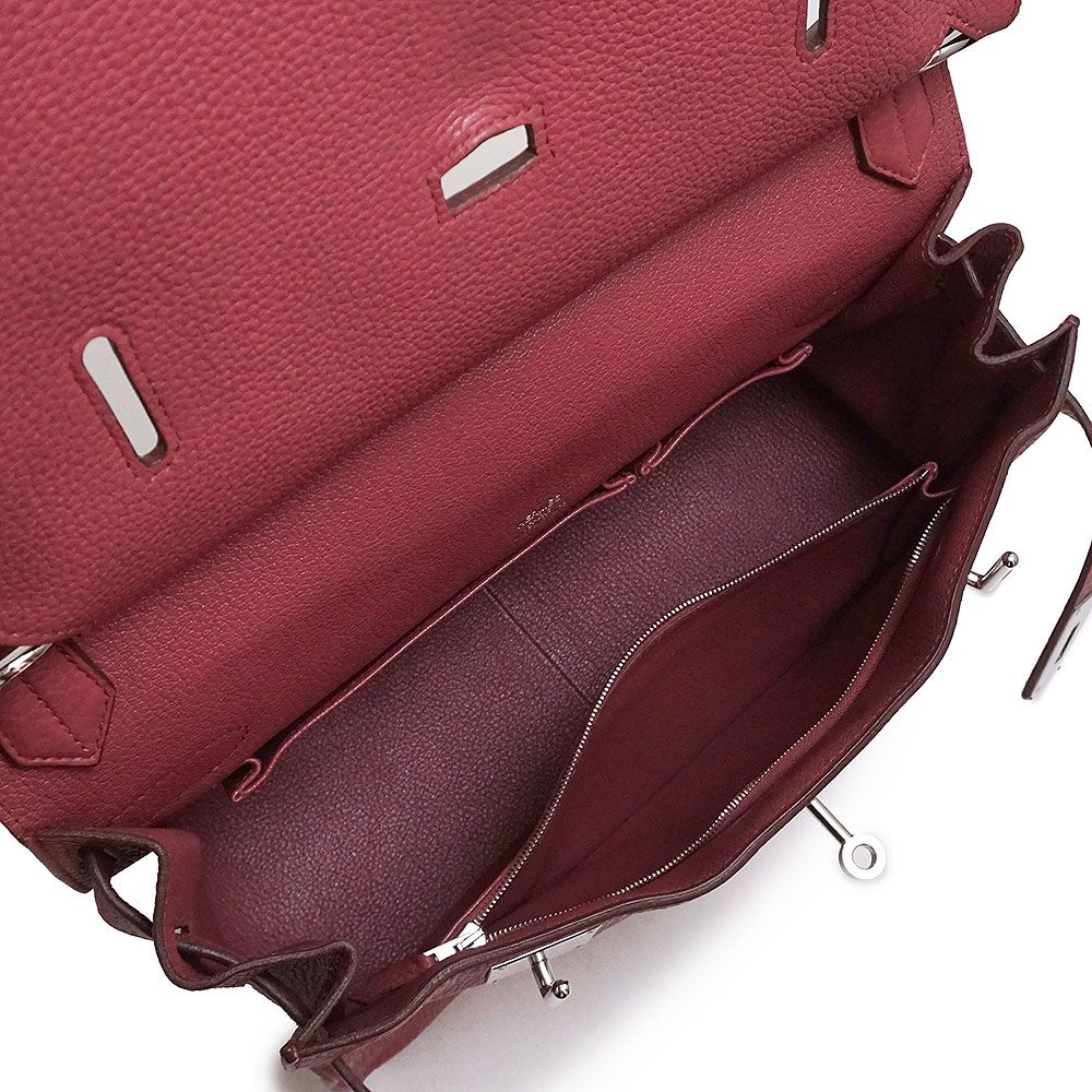 エルメス ジプシエール 34 ショルダーバッグ 斜め掛け トリヨンクレマンス レザー ローズウッド ピンク シルバー金具 □O刻印 HERMES（中古） HERMES - エルメス ジプシエール 34 ショルダーバッグ 斜め掛け