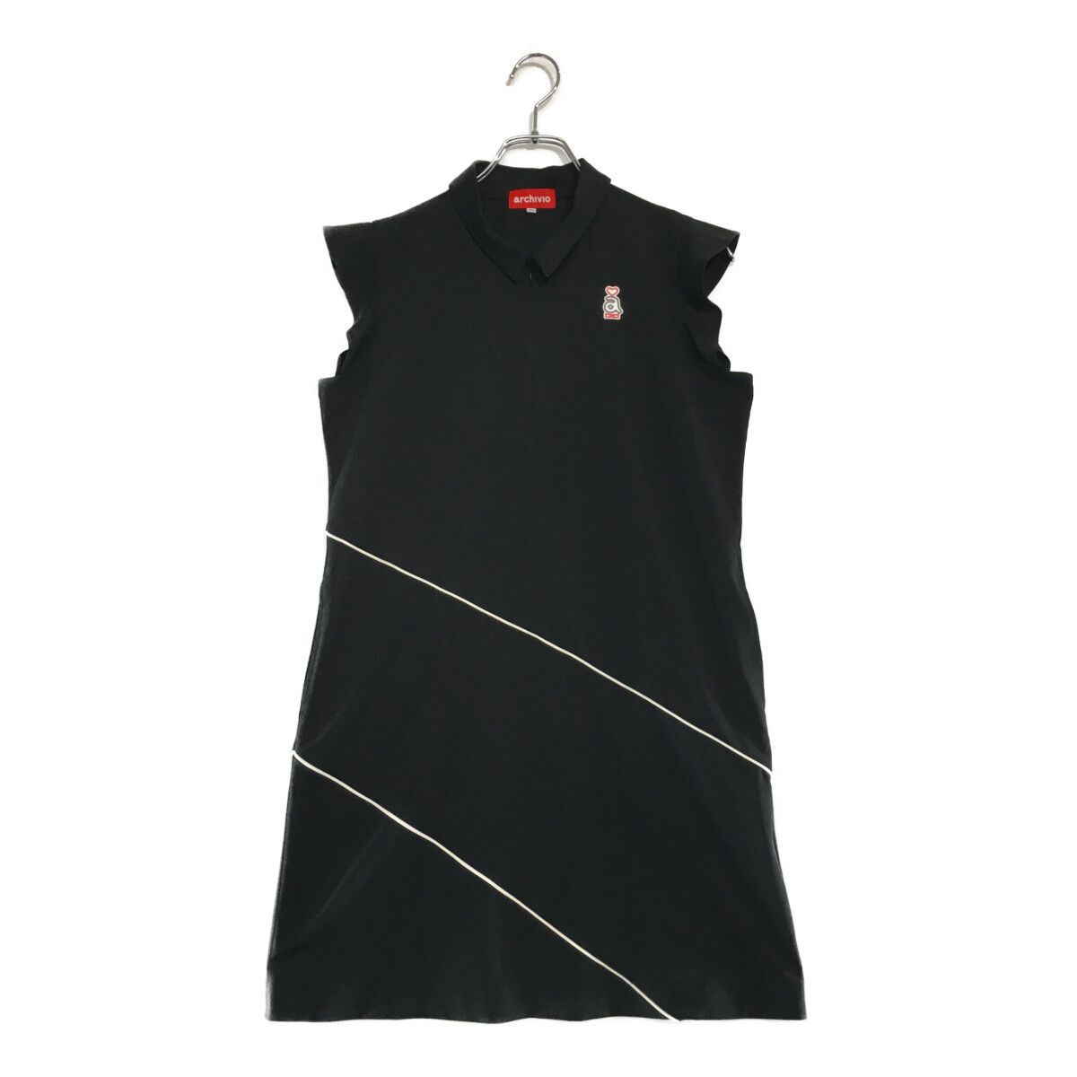 archivio - coco 中古 アルチビオ archivio レディース ワンピース 38(M) 黒 ブラック 半袖 前ジップ ニット 中古 レディース アルチビオ archivio ワンピース 38(M) 黒