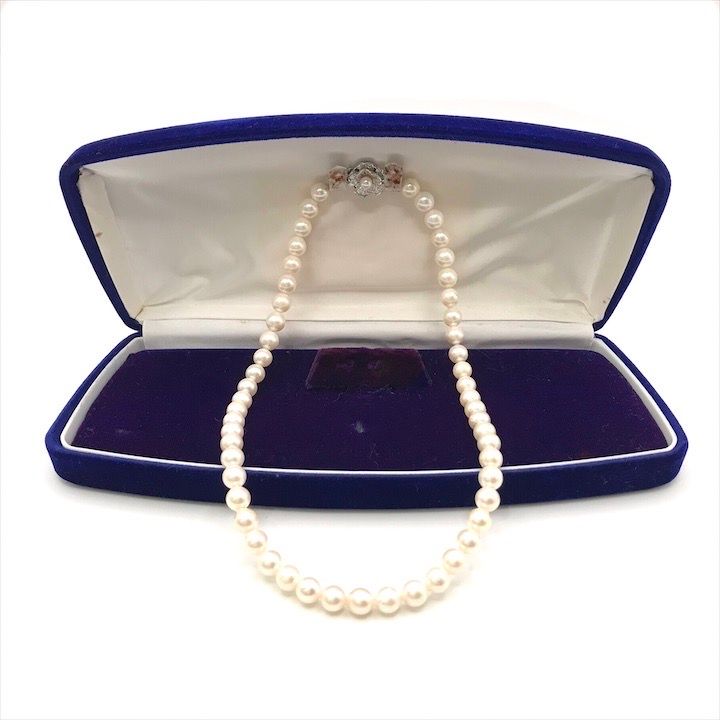 美品 あこや真珠 パール シルバー刻印 7mm 照り抜群 ホワイト