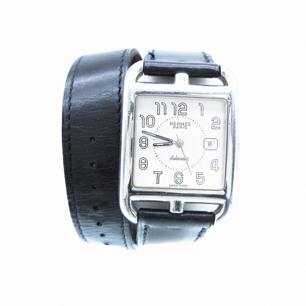 エルメス　マルジェラ期ケープコッド　レザーストラップ　ドゥブルトゥール　ブラック エルメスマルジェラ期ケープコッドレザーストラップドゥブル