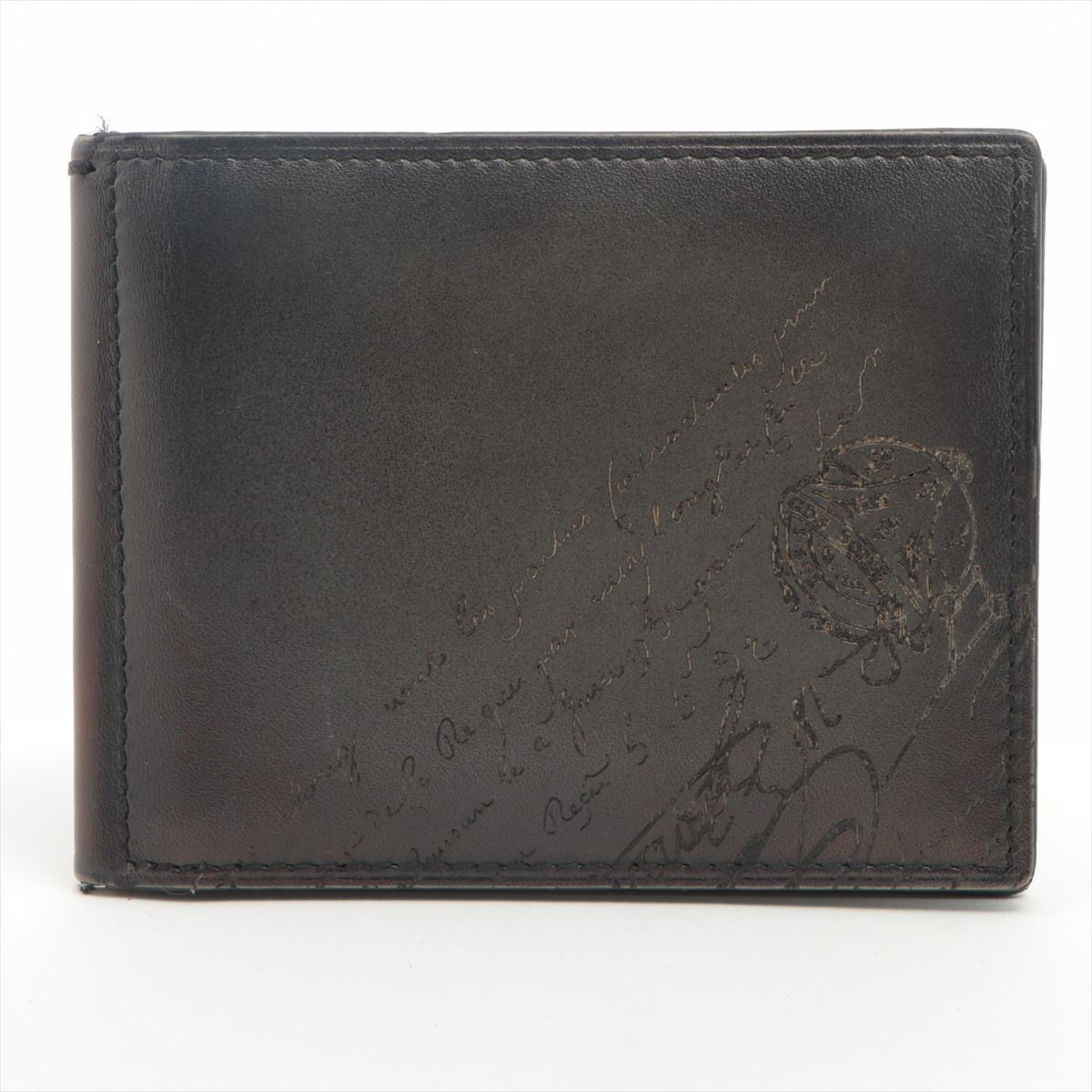 ベルルッティ カリグラフィ レザー 二つ折り 財布 コンパクト  