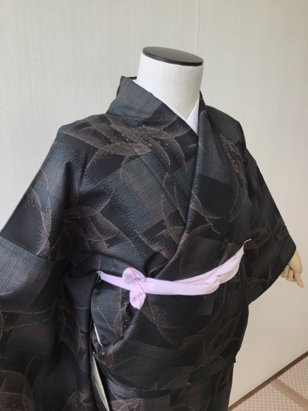 大島紬 泥染 着物 紬 紬着物 袷 きものやまと 裄68cm t-128
