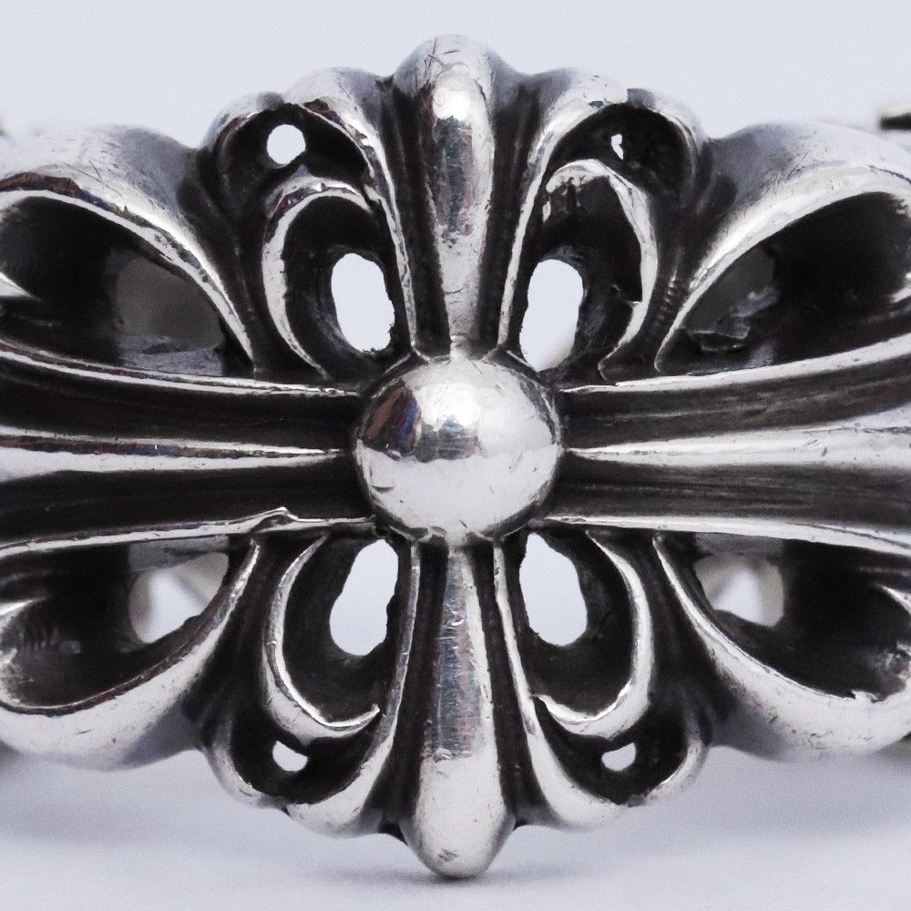 11号 CHROME HEARTS ダブルフローラルクロスリング シルバー - メルカリ