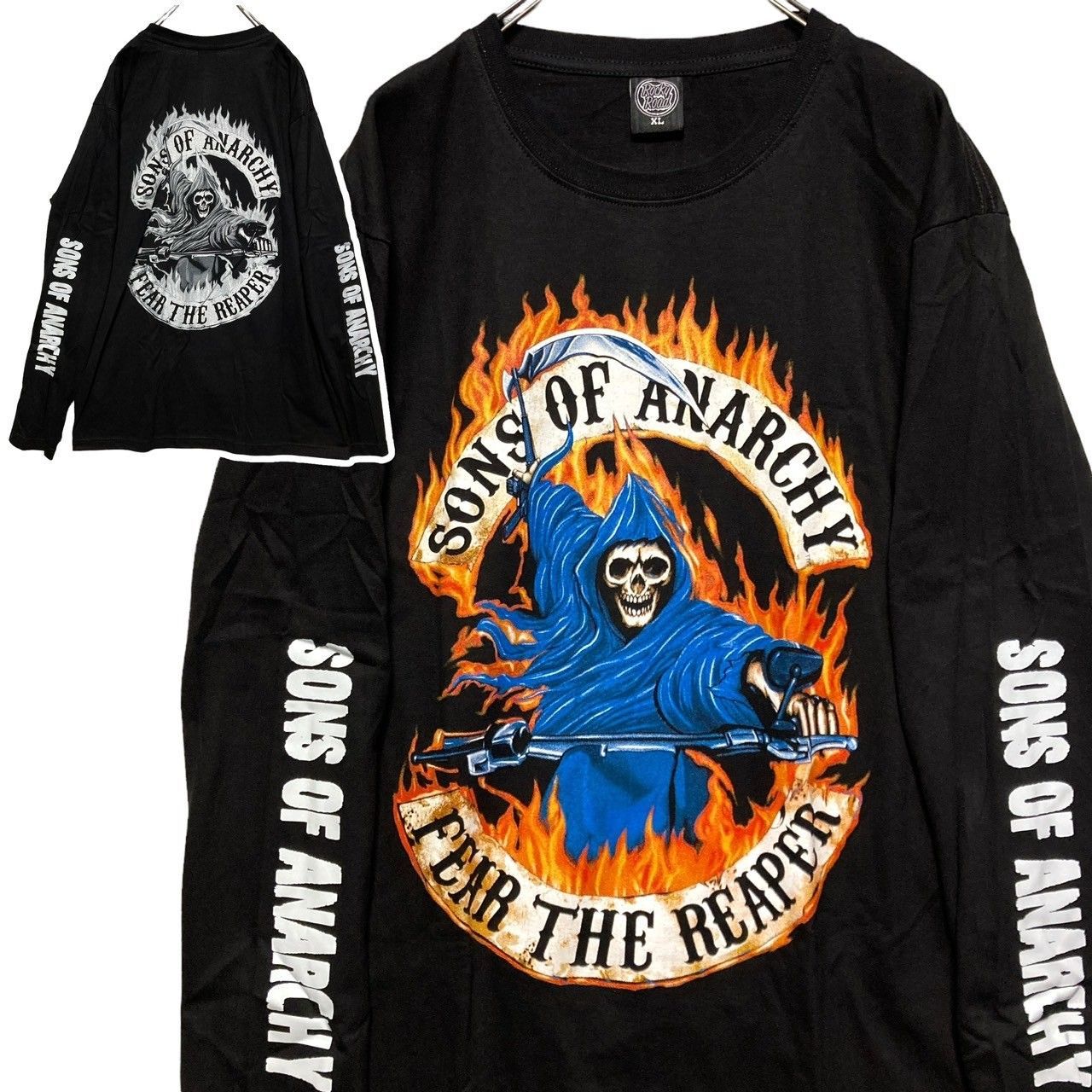 未使用 サンズオブアナーキー SONS OF ANARCHY  長袖 サンズオブアナーキー SUNS OF ANARCHY 黒 長袖 Tシャツ ロンT