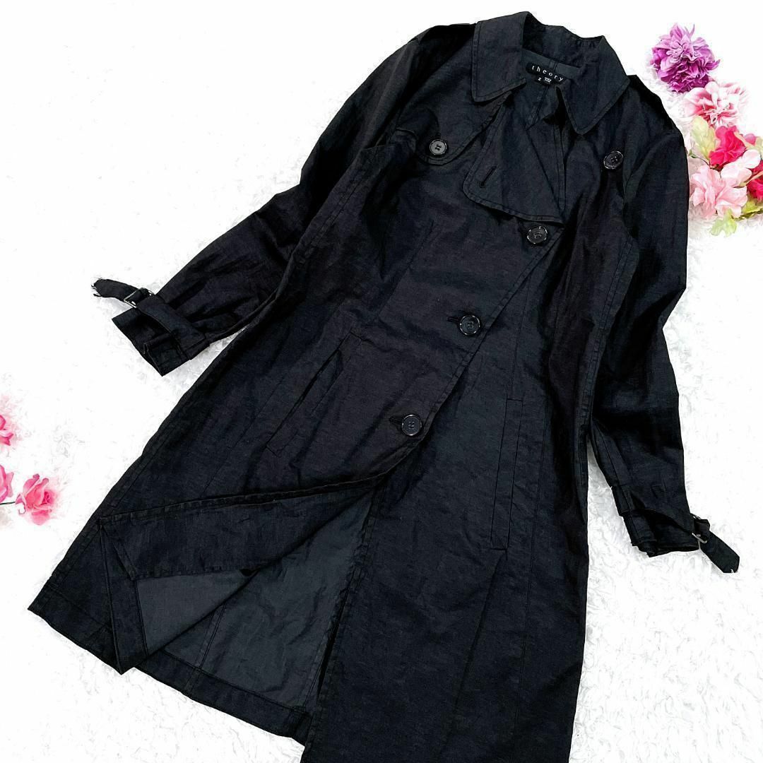 theory セオリー(2)トレンチコート スプリングコート Aライン ベルト