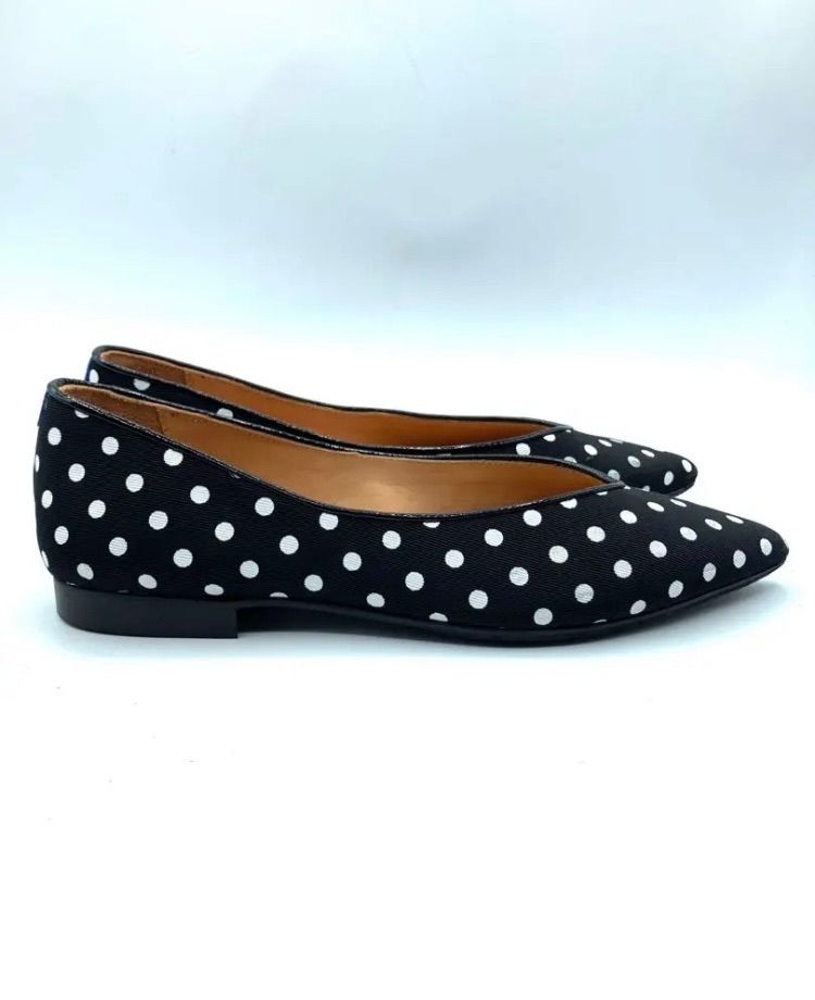 美品】CHATELLES シャテル”Amedee”ポルカドットフラットパンプス 