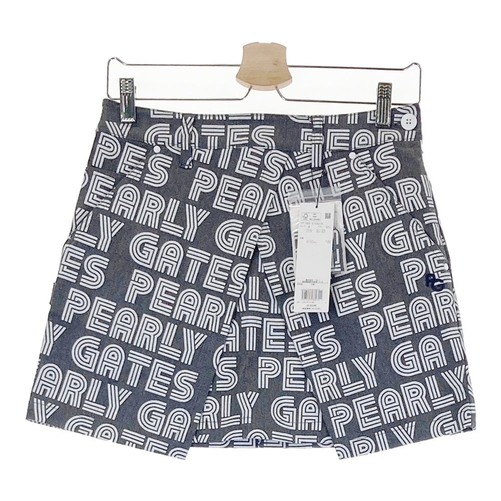 サイズ 0 PEARLY GATES パーリーゲイツ 055-2134210 ストレッチスカート ロゴ柄 グレー系 240101543756 ゴルフウェア レディース ストスト