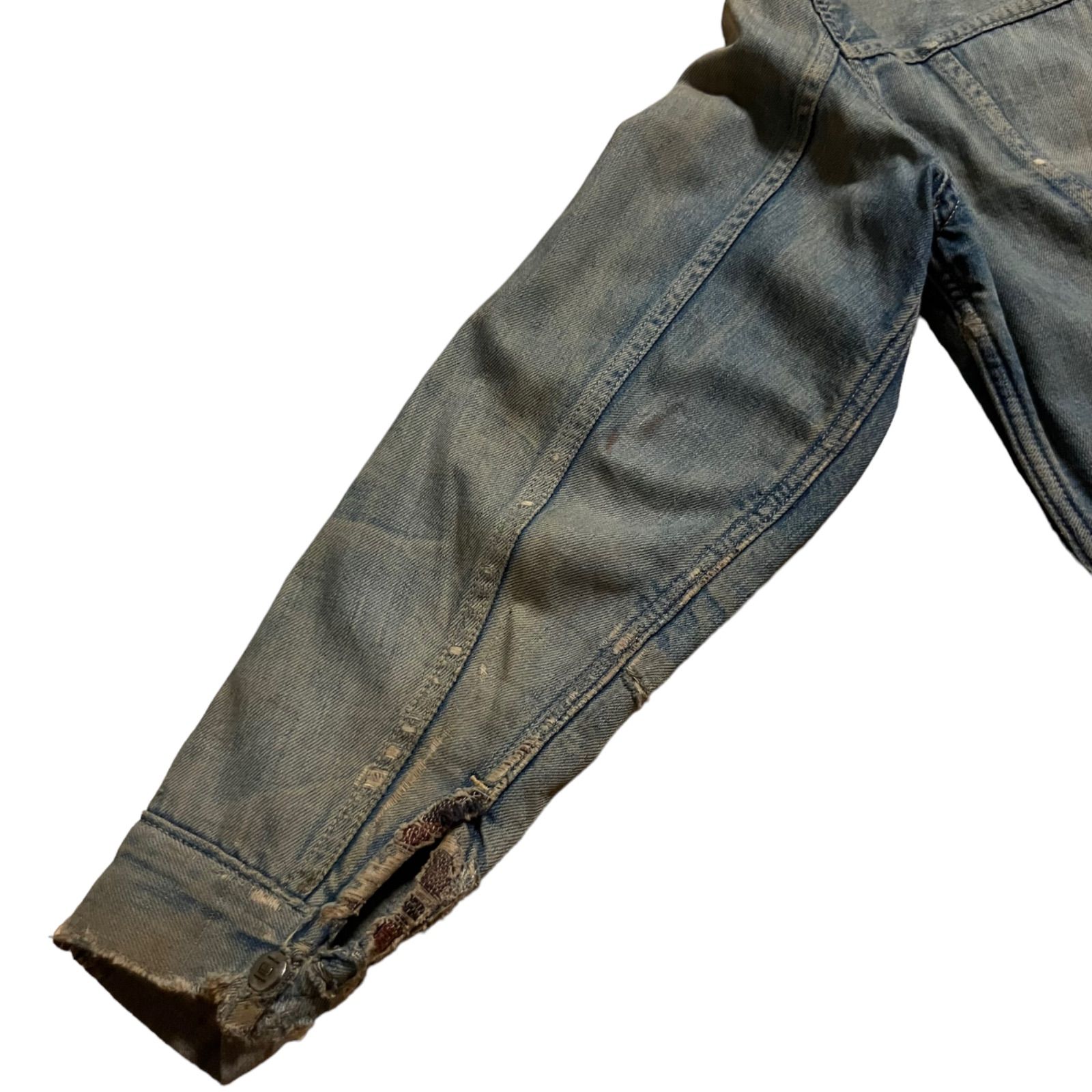 【Montgomery Ward Powr House】60s 101 Denim Zipup Jacket "Damage & Repair"