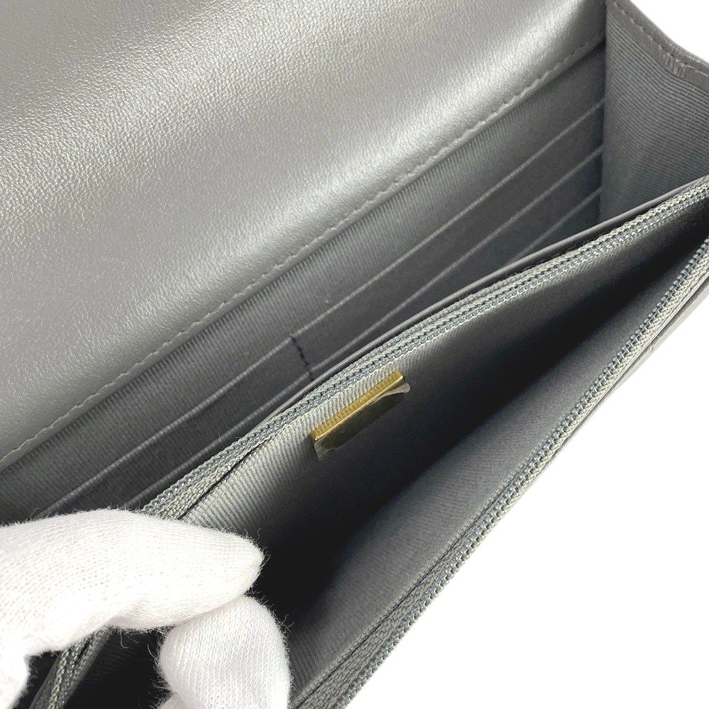 ■美品■　シャネル 19 チェーンウォレット ショルダーウォレット マトラッセ ココ ラム レザー グレー AP0957 箱 【421624】7 □美品□ シャネル 19 チェーンウォレット ショルダーウォレット