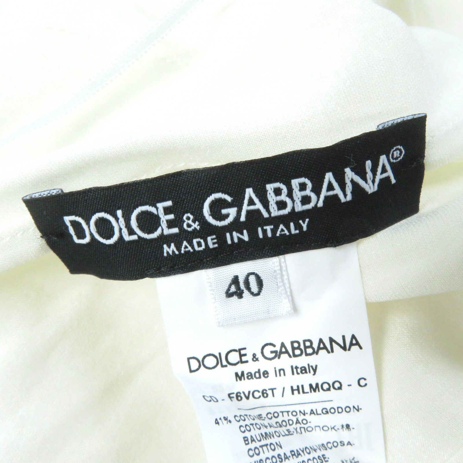 極美品△DOLCE&GABBANA ドルチェ＆ガッバーナ F6VC6T 黒タグ 裏地シルク 花柄レースデザイン 七分袖 ワンピース ホワイト 40 正規品 レディース 大人可愛い オススメ◎