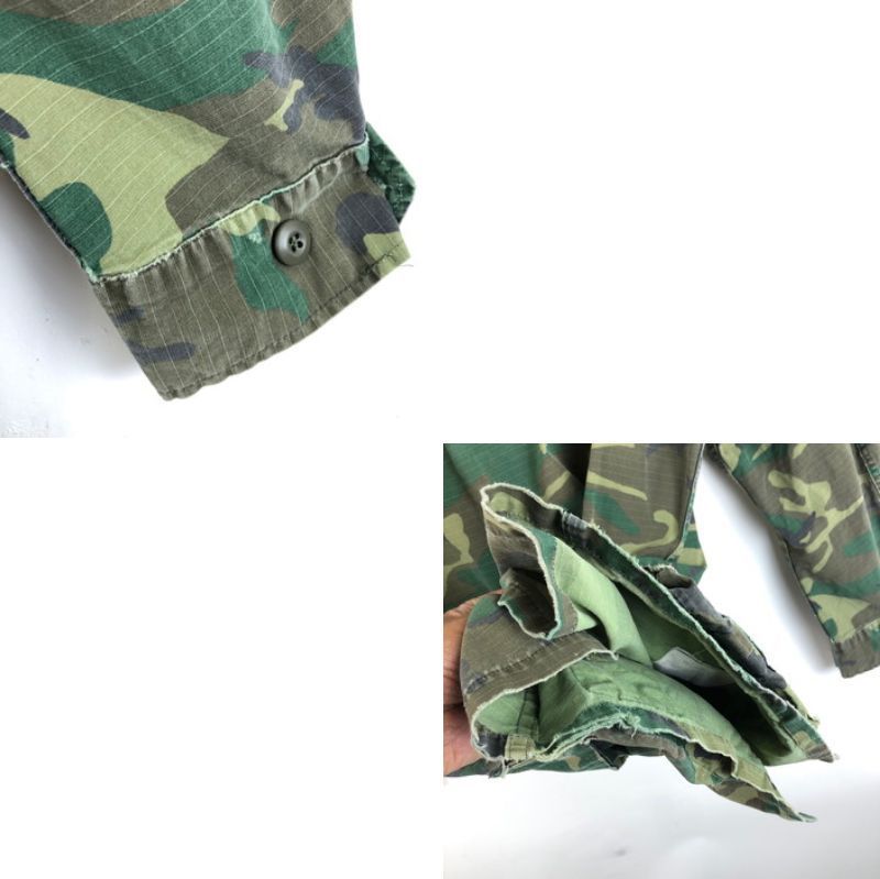 00s USMC アメリカ軍 ミリタリージャケット BDU Coat Hot Weather Camoflage pattern リップストップ オリーブ系 メンズM 古着 n051809