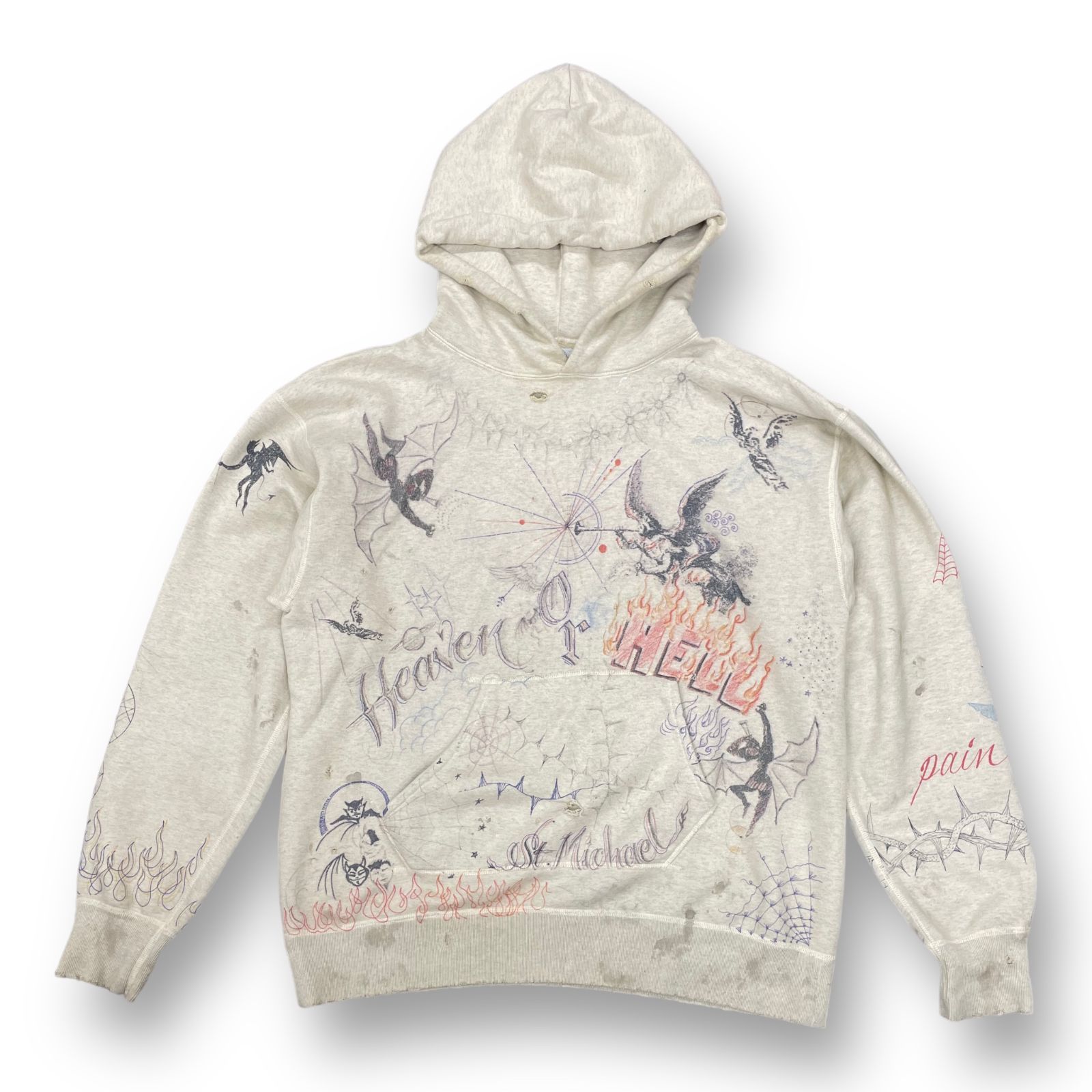 saint michael 赤パーカー L hoodie readymade - パーカー