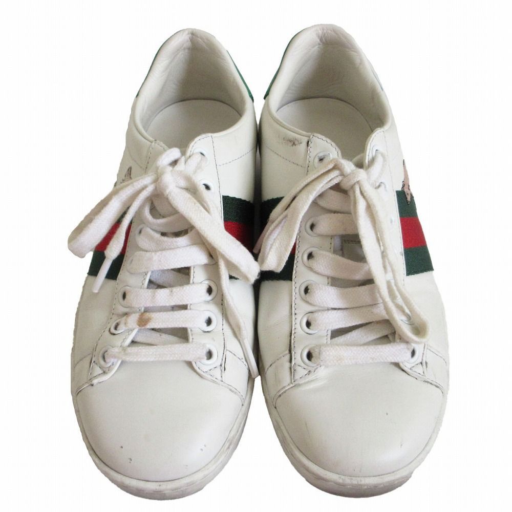 【GUCCI】グッチ 白スニーカー シェリーライン 唇刺繍 レディース 37 グッチ(GUCCI)グッチ シェリーライン スニーカー 靴 レディース