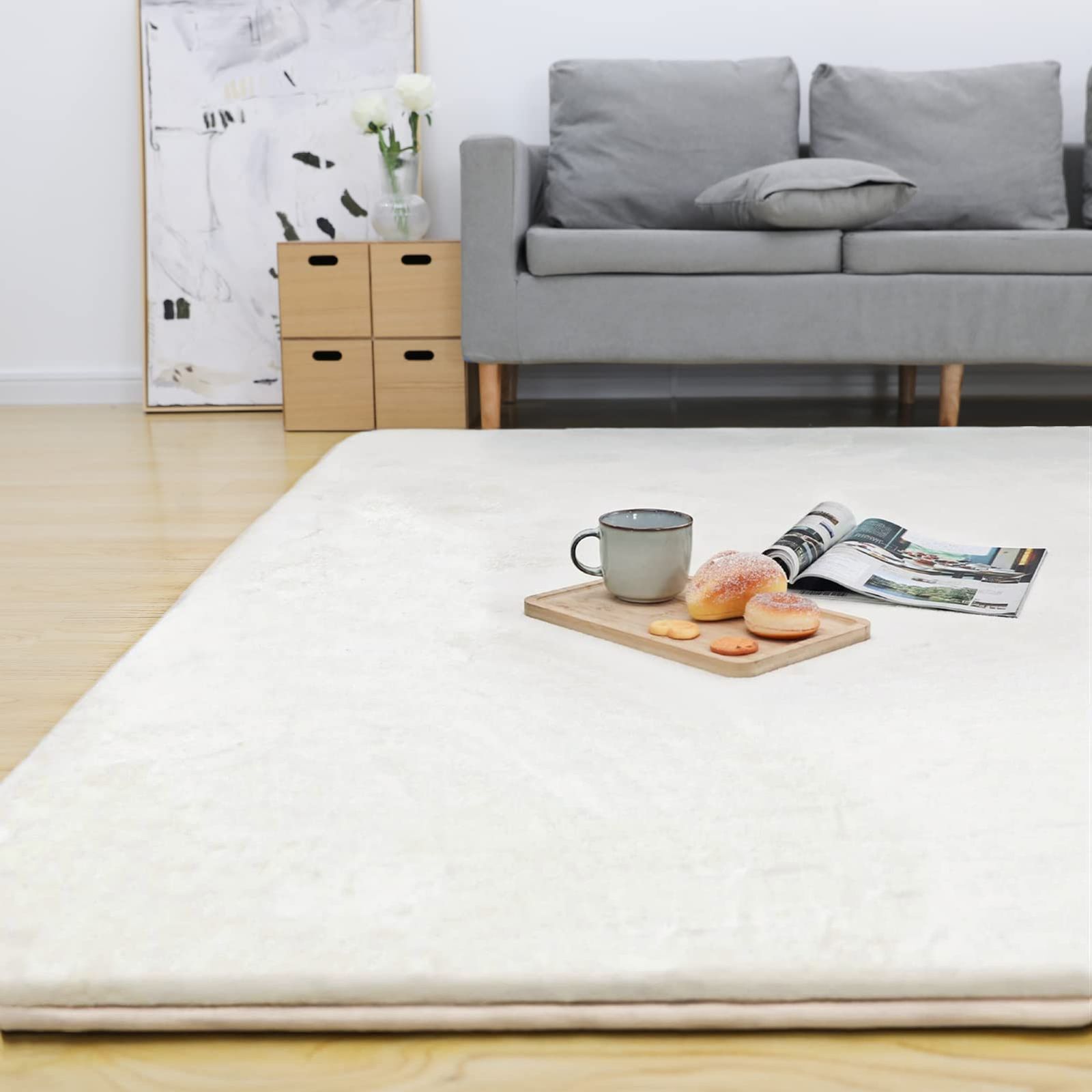 Colorsroom カーペット ラグ 厚25mm 200×250cm 約3畳 クッションラグ 防音 厚手 撥水加工 防ダニ 抗菌 防臭 低ホルム もちもち ふわっと手触り ホットカーペット対応 低反発と同じ厚み ラグマット こたつ敷きマット リピング