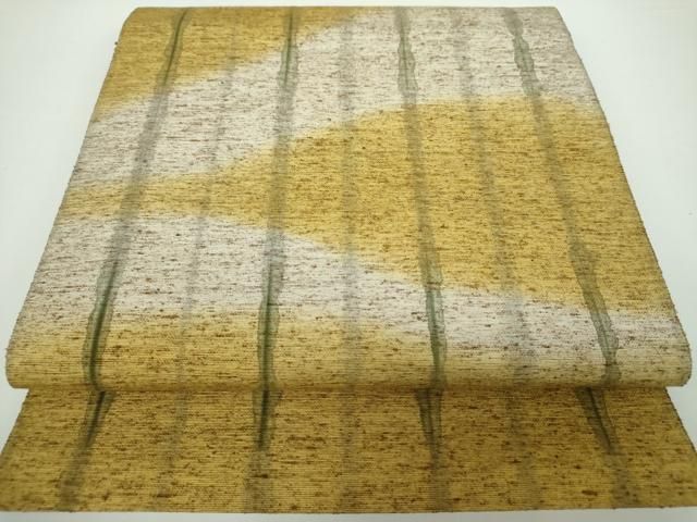 平和屋着物●八寸名古屋帯　ぜんまい紬　間道　やまと誂製　正絹　逸品　未使用　DAAX4256ps 平和屋着物○八寸名古屋帯 ぜんまい紬 間道 やまと誂製 正絹 逸品 未