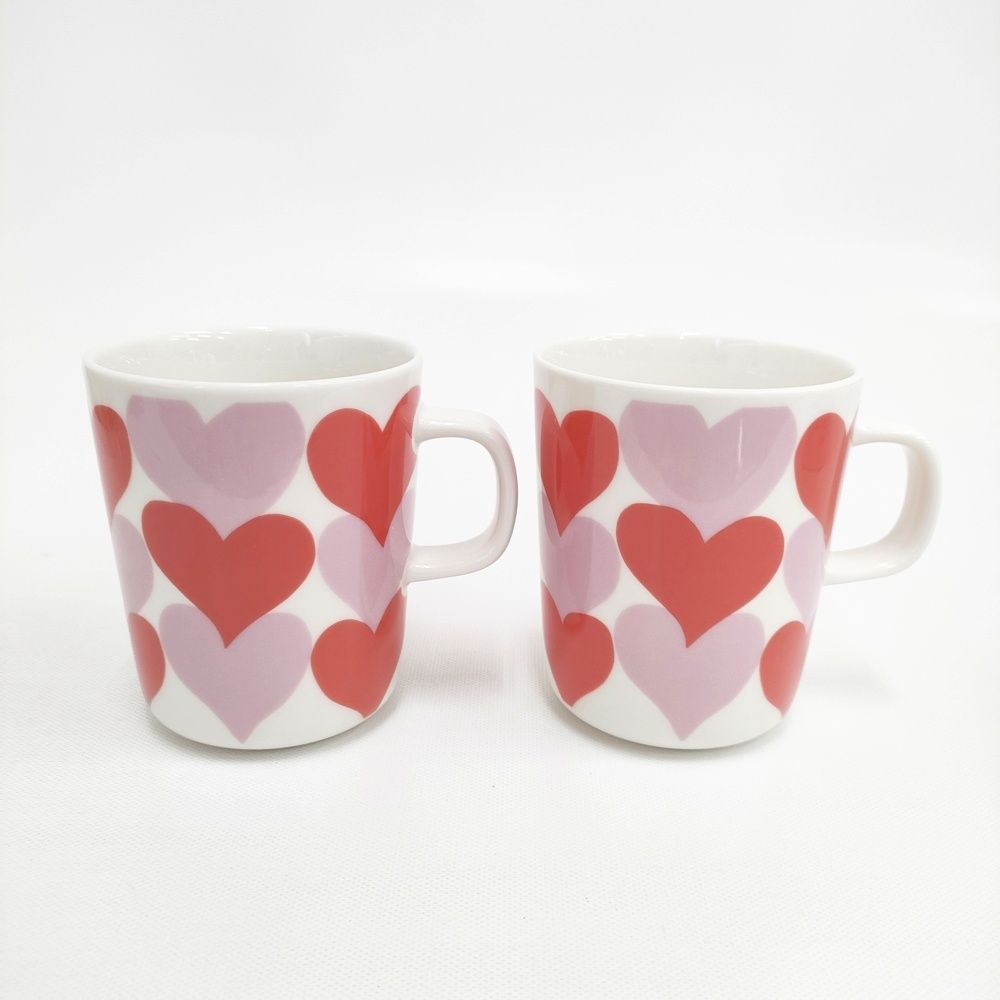 marimekko ♥品 SYDAMET セット マグカップ ホワイト ピンク レディース マリメッコ 5-0915G◎