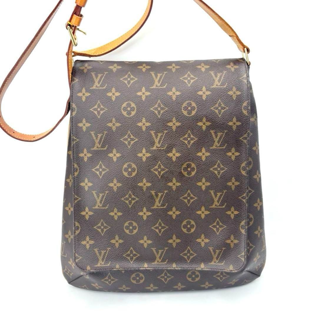 ベンチャーズサイン入り LOUIS VUITTON ルイヴィトン ミュゼット ショルダーバッグ メッセンジャー モノグラム レザー クロスボディ ブラウン