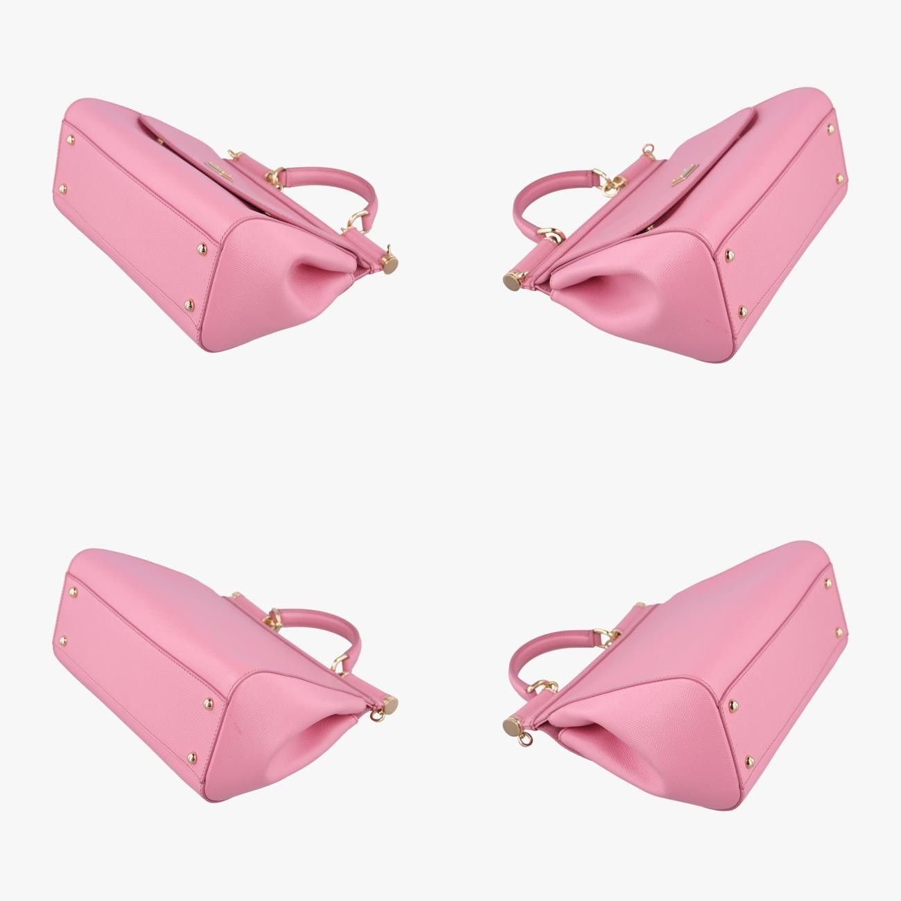 ドルガバ　希少ピンクカラー ドルチェ＆ガッバーナDolce & Gabbanaシシリーピンクレザー56