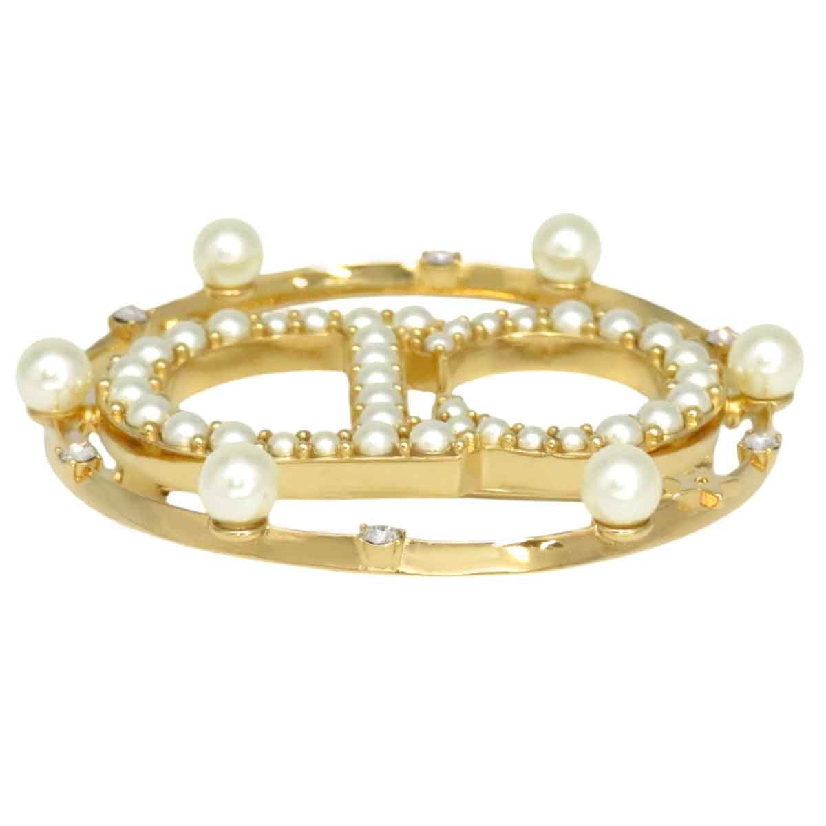 ディオール クレール ディー リュヌ ブローチ メタル レジンパール  