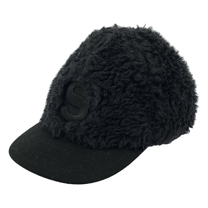 sacai / サカイ | 2021AW | Faux Shearling S Cap Sロゴ ボアキャップ | ブラック | メンズ