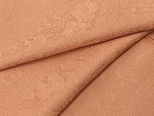 平和屋着物●上質な色無地 辻が花地紋 珊瑚色 正絹 BAAU3837hj