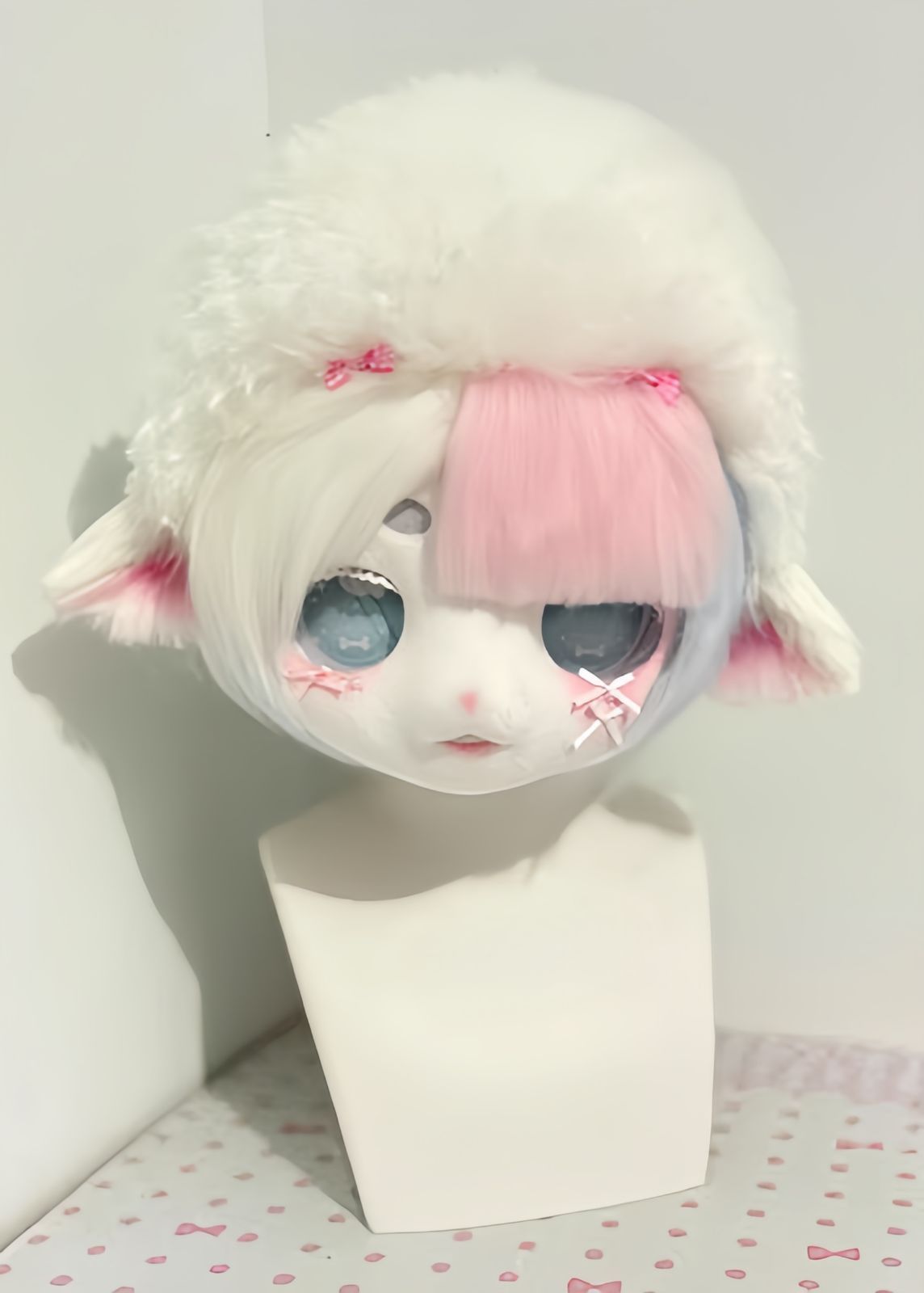 着ぐるみヘッド kigurumi NO.170 羊 ピンク ファースーツ 全頭ヘッド ケモノ マスク ぬいぐるみ コスプレ コスチューム