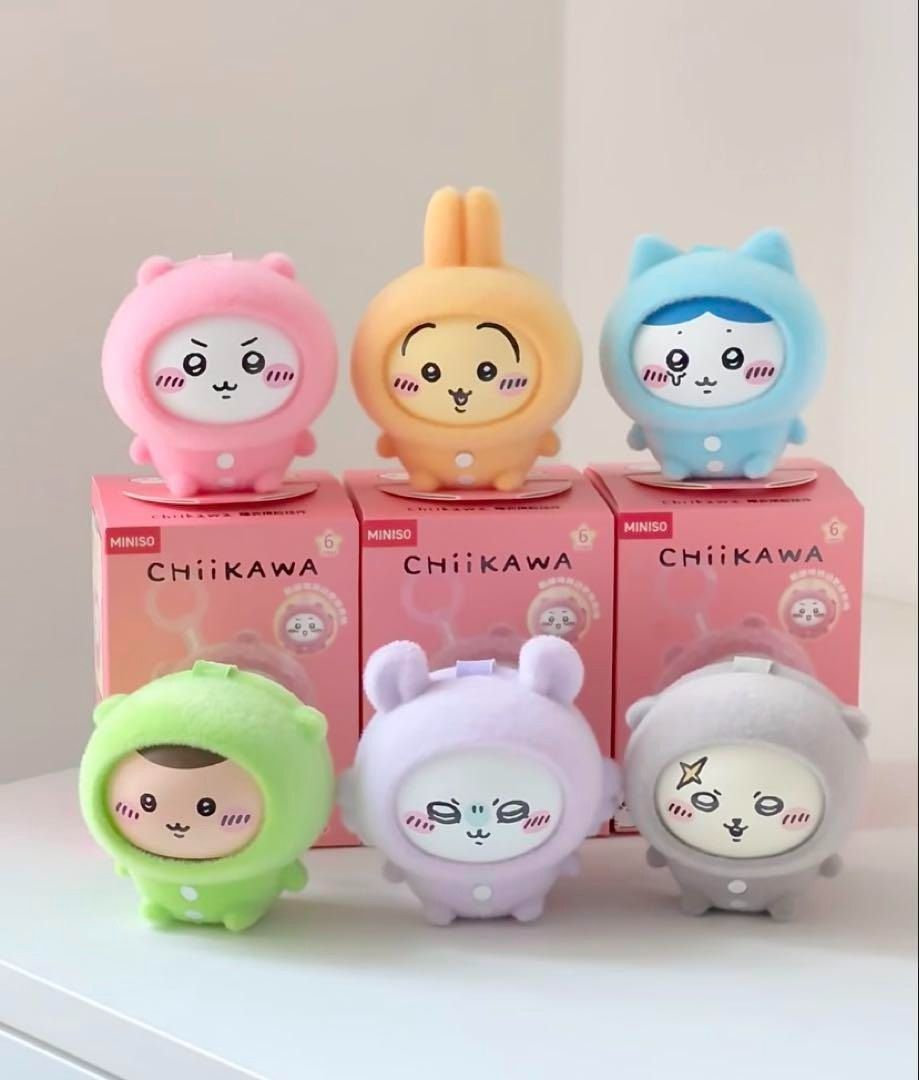 ちいかわ 中国限定 MINISO パジャマ フェイスチェンジマスコット 6種 MINISO ちいかわ パジャマ ラッコ フェイスチェンジ 中国限定